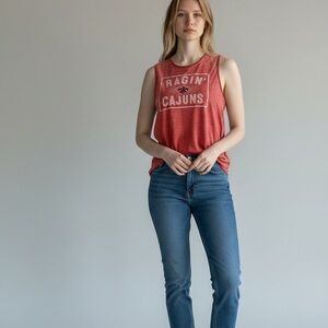Women's Red Graphic Tank Top